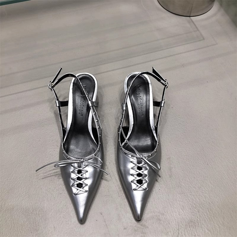 Women's Temperament Bandage Bow Toe Sandals