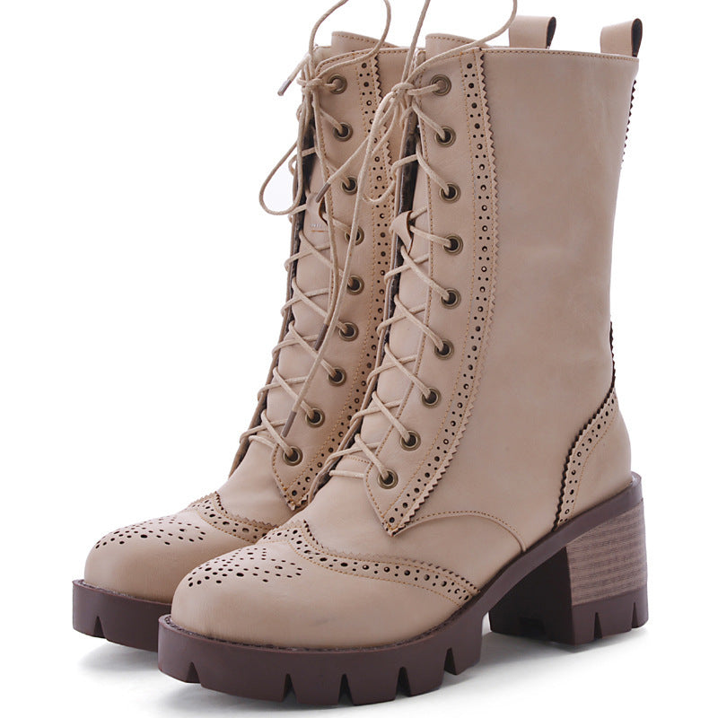 Women's New Chunky Heel Boots Strap