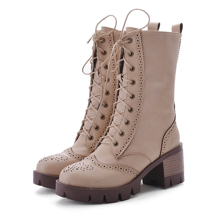 Women's New Chunky Heel Boots Strap